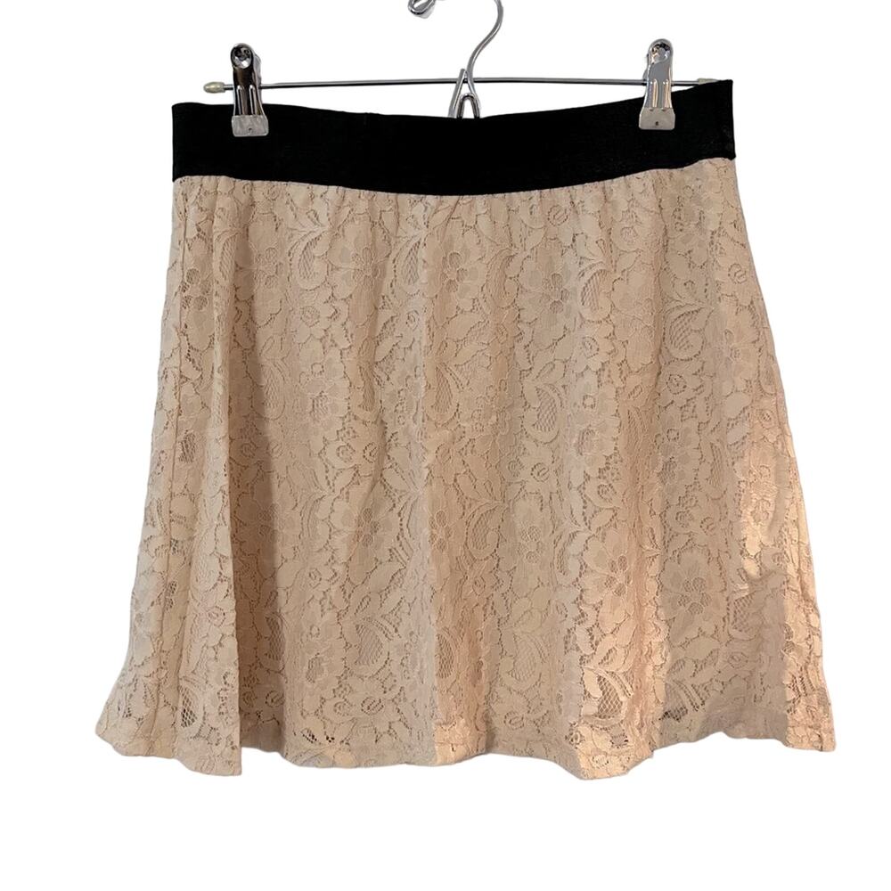 Forever 21 Lace Flowy Skirt Light Pink Medium